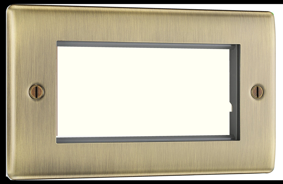 BG Nexus Metal Antique Brass Euro Module Front Plates