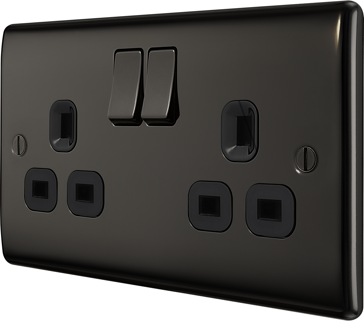 BG Nexus Metal Black Nickel 13A Switched Socket