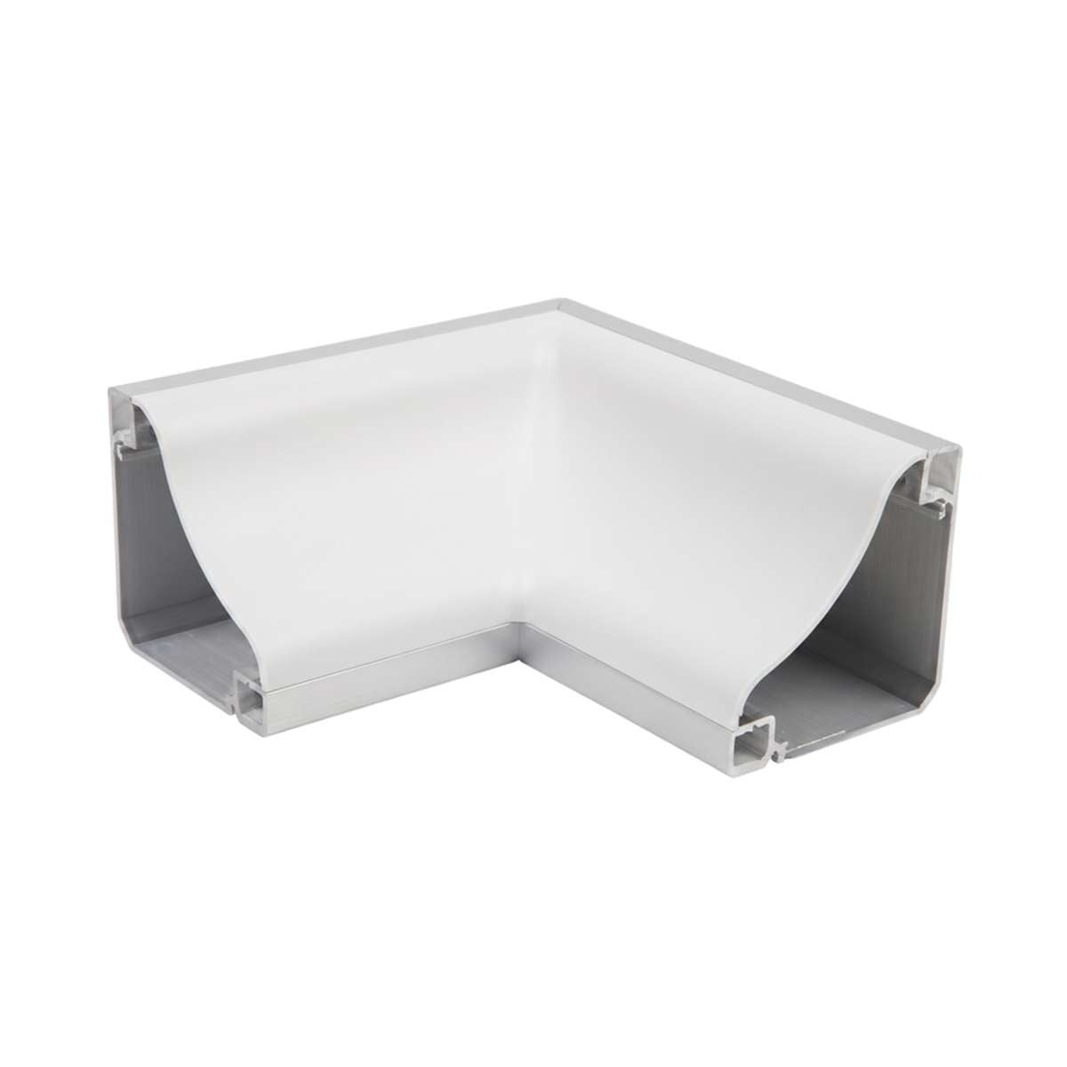 Corner connector for T650/T653 1 meter and 2 meters Gypsum Led Cove light, White