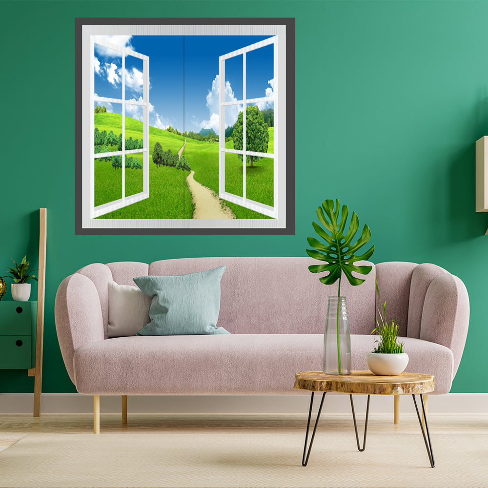 Window style LED panel set 120 X 60 Surface Mounted set of 2 units Grassland Design