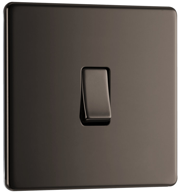 BG Nexus Screwless Flatplate Black Nickel Single 2 way switch - FBN12-01