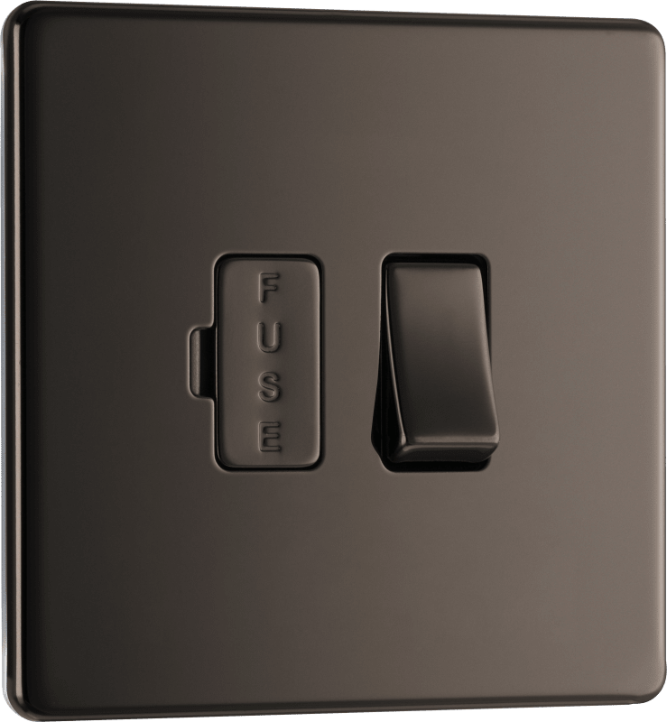 BG Nexus Screwless Flatplate Black Nickel Switched and fused - FBN50-01