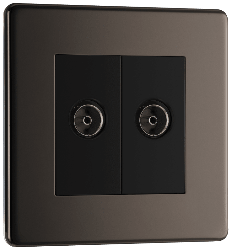 BG Nexus Screwless Flatplate Black Nickel Double isolated, co-axial - FBN63-01