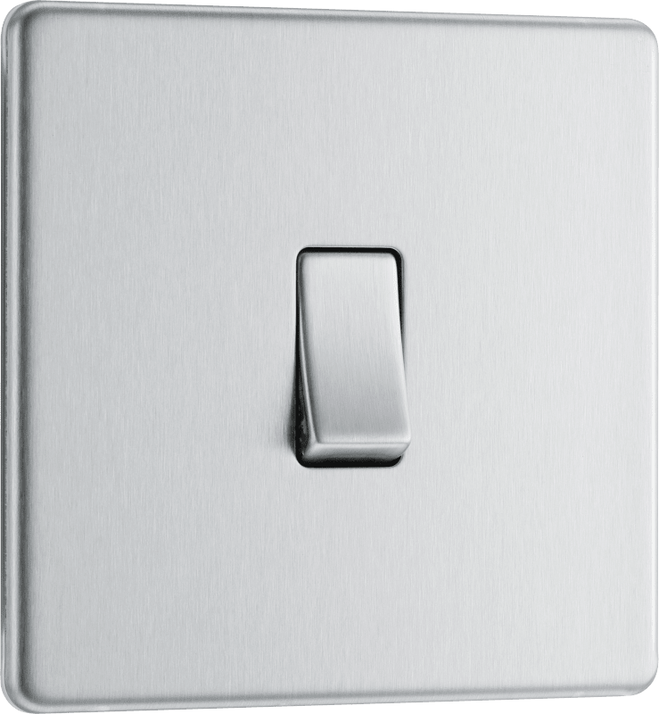 BG Nexus Screwless Flatplate Brushed Steel Intermediate switch - FBS13-01