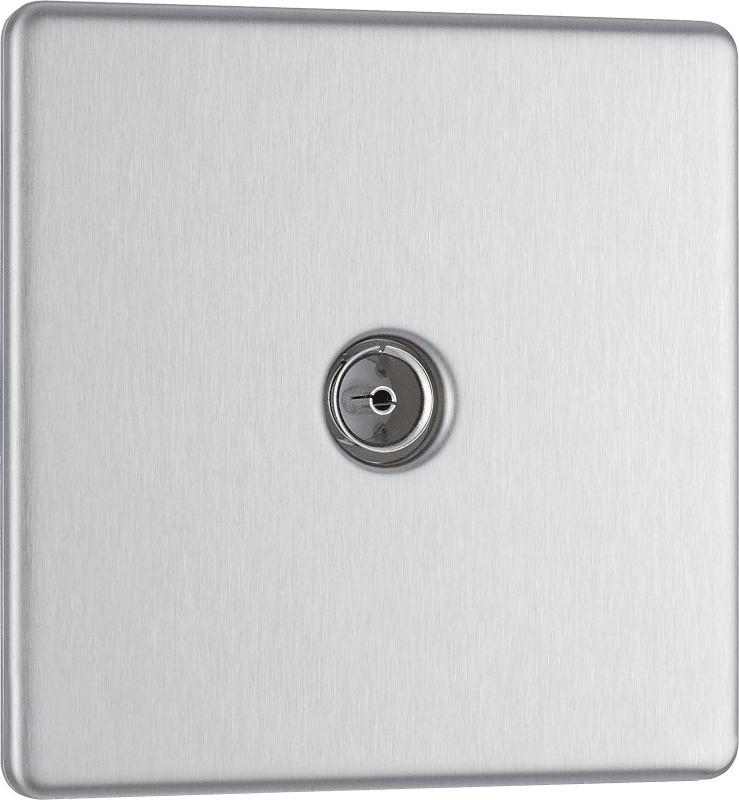 BG Nexus Screwless Flatplate Brushed Steel Single, co-axial - FBS60-01