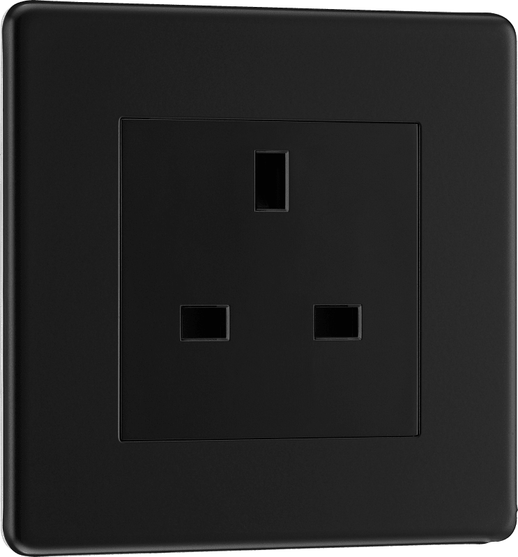 BG Nexus Screwless Flatplate Matt Black Single unswitched - FFB23B-01