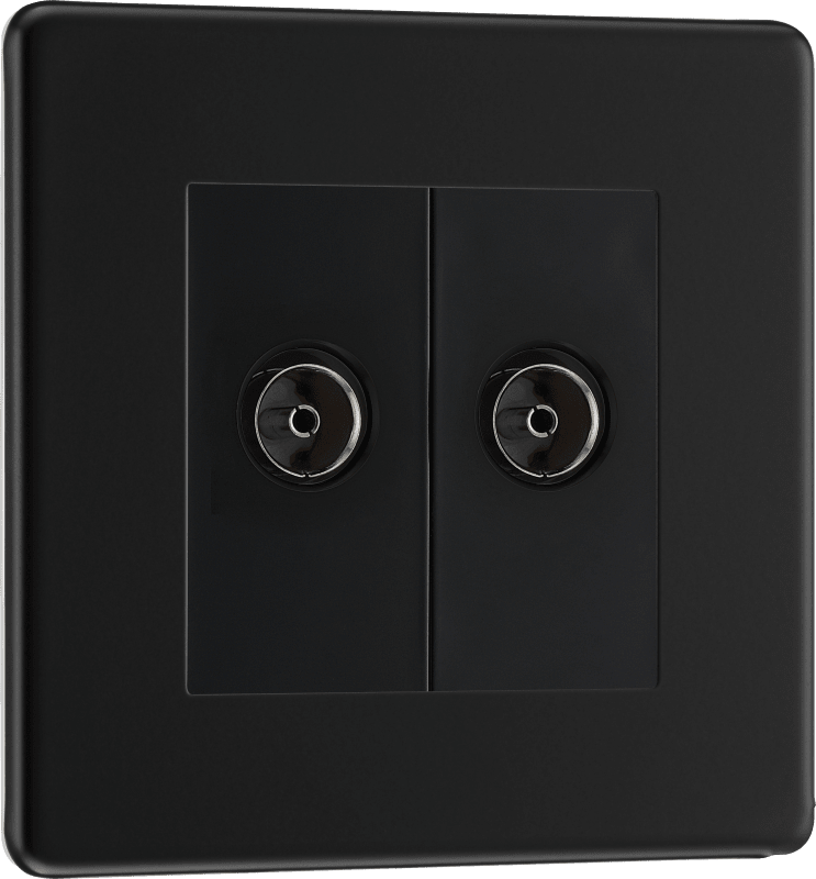 BG Nexus Screwless Flatplate Matt Black Double isolated, co-axial - FFB63-01