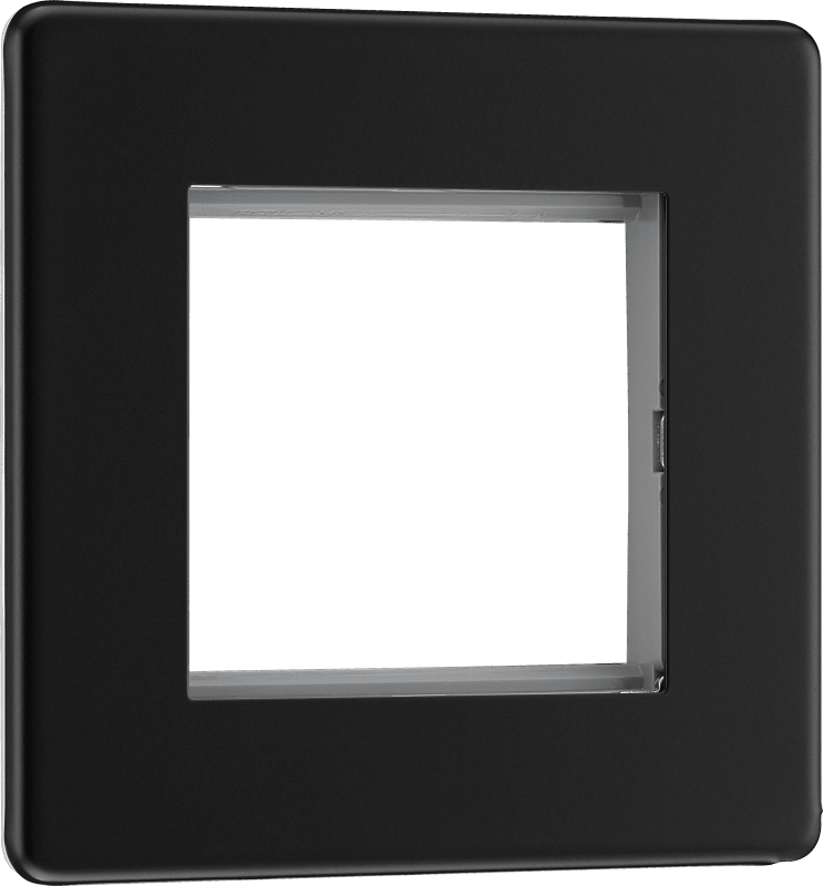 BG Nexus Screwless Flatplate Matt Black 2 module - square - FFBEMS2-01