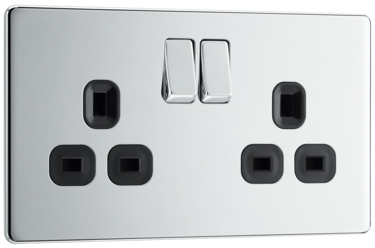 BG Nexus Screwless Flatplate Polished Chrome Double switched, double pole - FPC22B-01