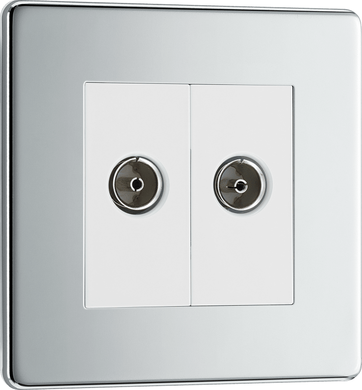 BG Nexus Screwless Flatplate Polished Chrome Double, isolated, co-axial - FPC63-01