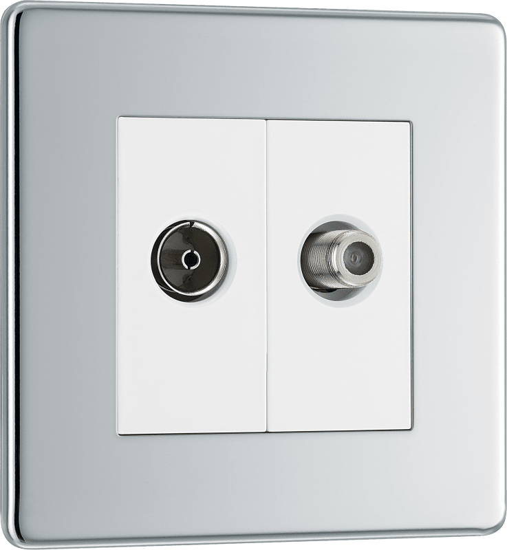 BG Nexus Screwless Flatplate Polished Chrome Double, satellite and co-axial - FPC65-01