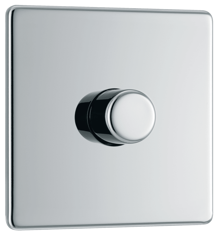 BG Nexus Screwless Flatplate Polished Chrome Single, 2 way push 200W - FPC81-01