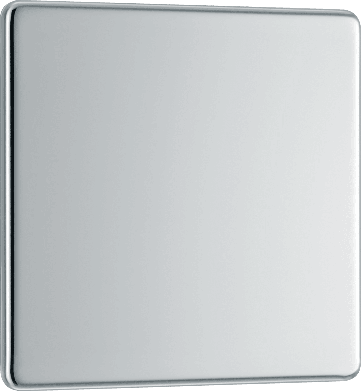 BG Nexus Screwless Flatplate Polished Chrome Single, blank plate - FPC94-01