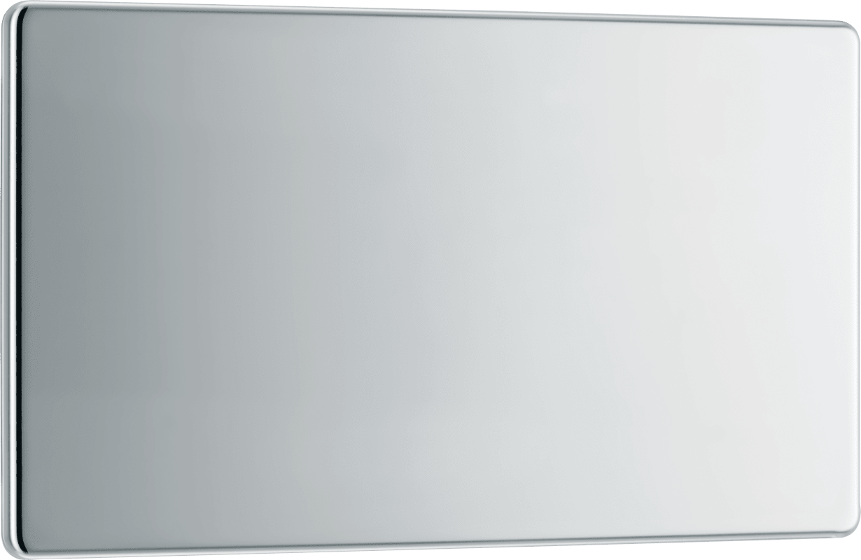 BG Nexus Screwless Flatplate Polished Chrome Double, blank plate - FPC95-01