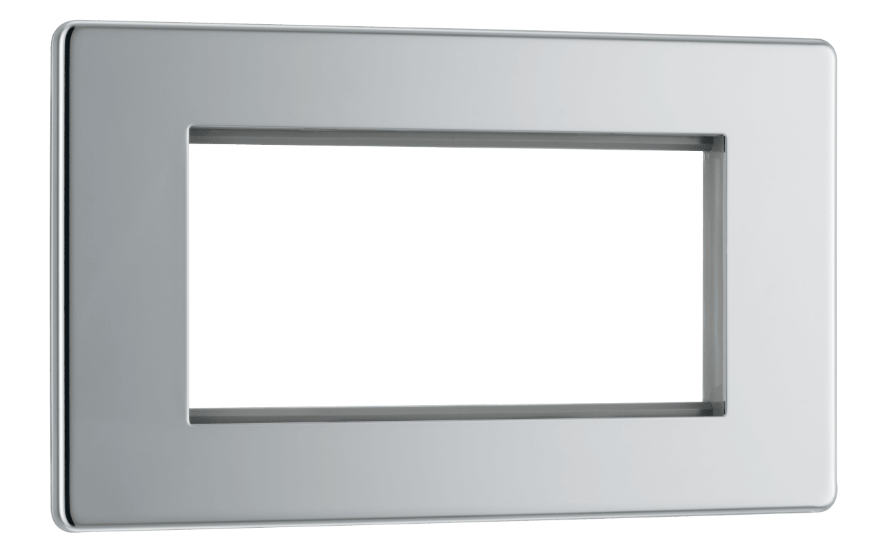 BG Nexus Screwless Flatplate Polished Chrome 4 module - rectangular - FPCEMR4-01