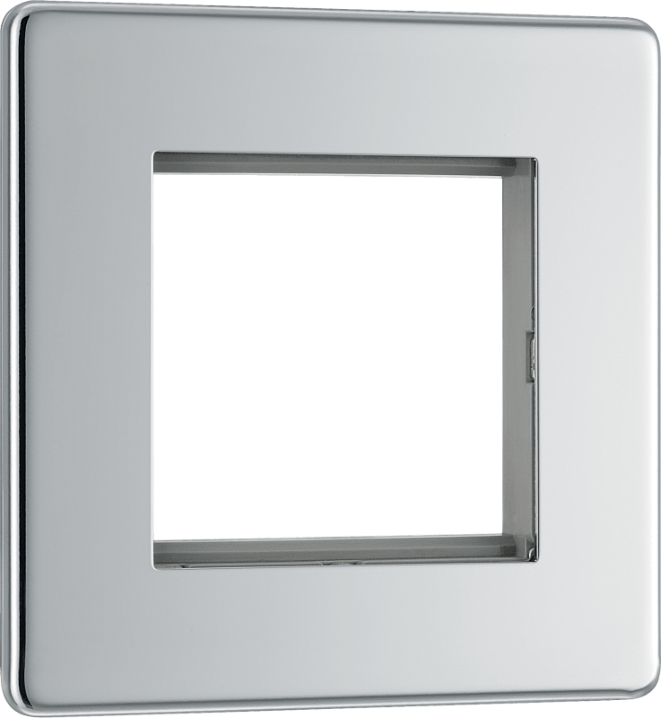 BG Nexus Screwless Flatplate Polished Chrome 2 module - square - FPCEMS2-01