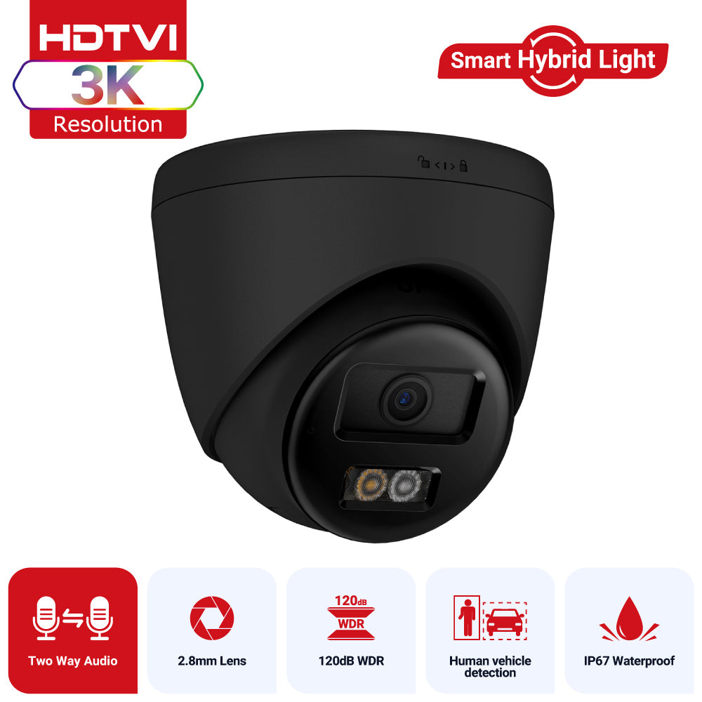 Hizone Pro Smart Hybrid PoE IP Camera 3K 5MP — Black
