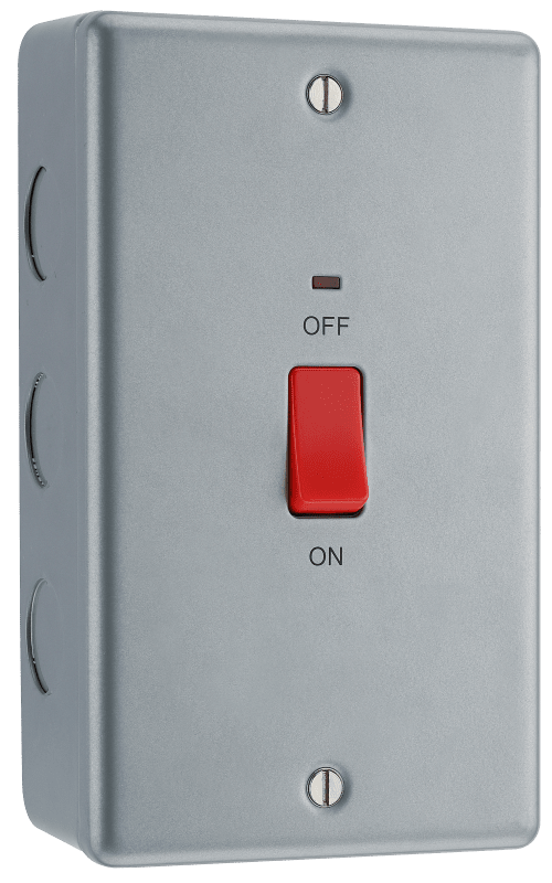 BG Metal Clad 45A, double pole, large plate, with indicator - MC572-01