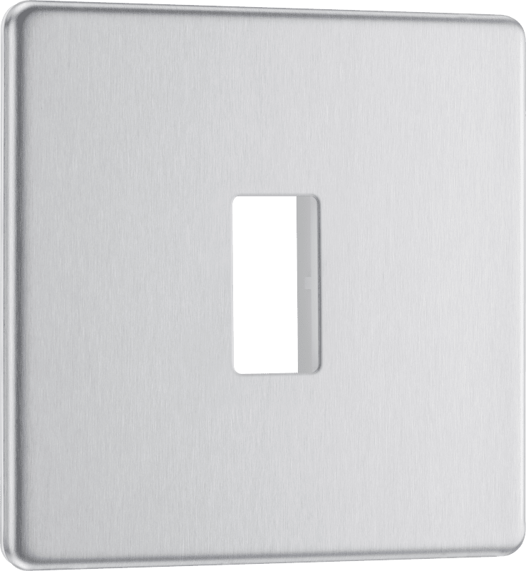 BG Nexus Screwless Flatplate Brushed Steel 1 module front plate - MFBS1-01
