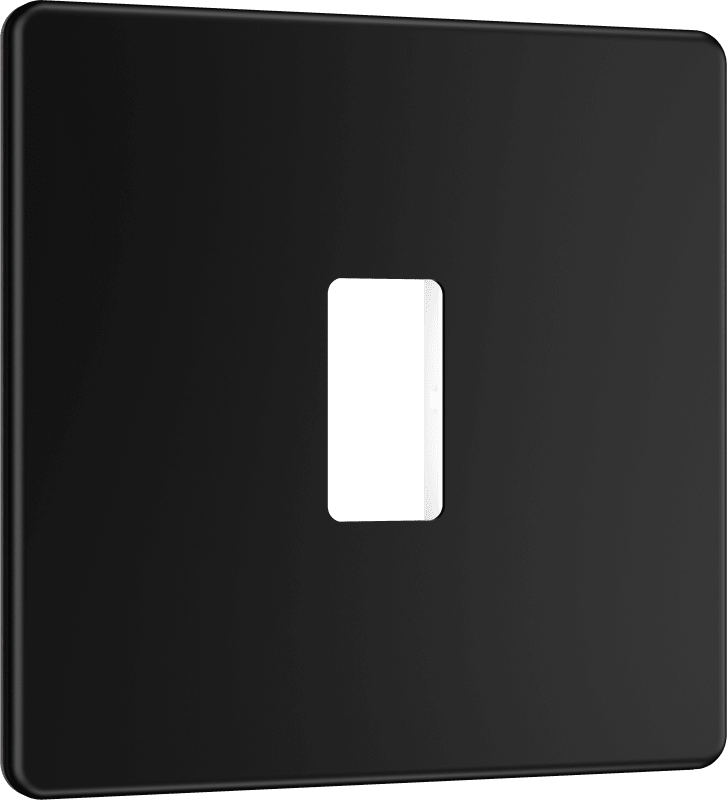 BG Nexus Screwless Flatplate Matt Black 1 module front plate - MFFB1-01