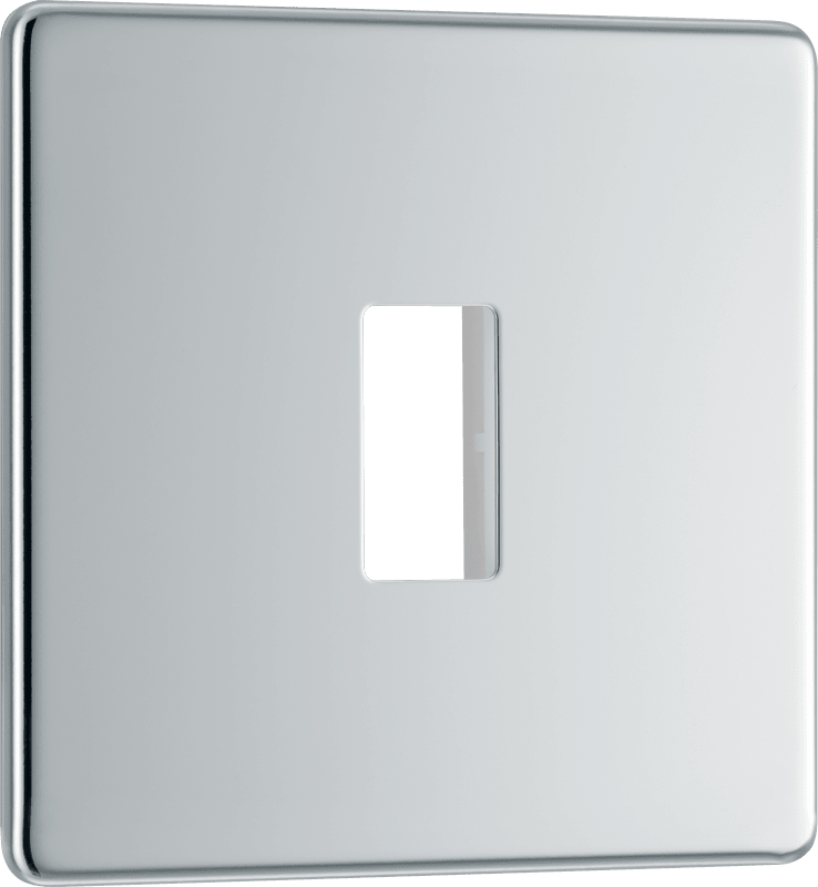 BG Nexus Screwless Flatplate Polished Chrome 1 module front plate - MFPC1-01
