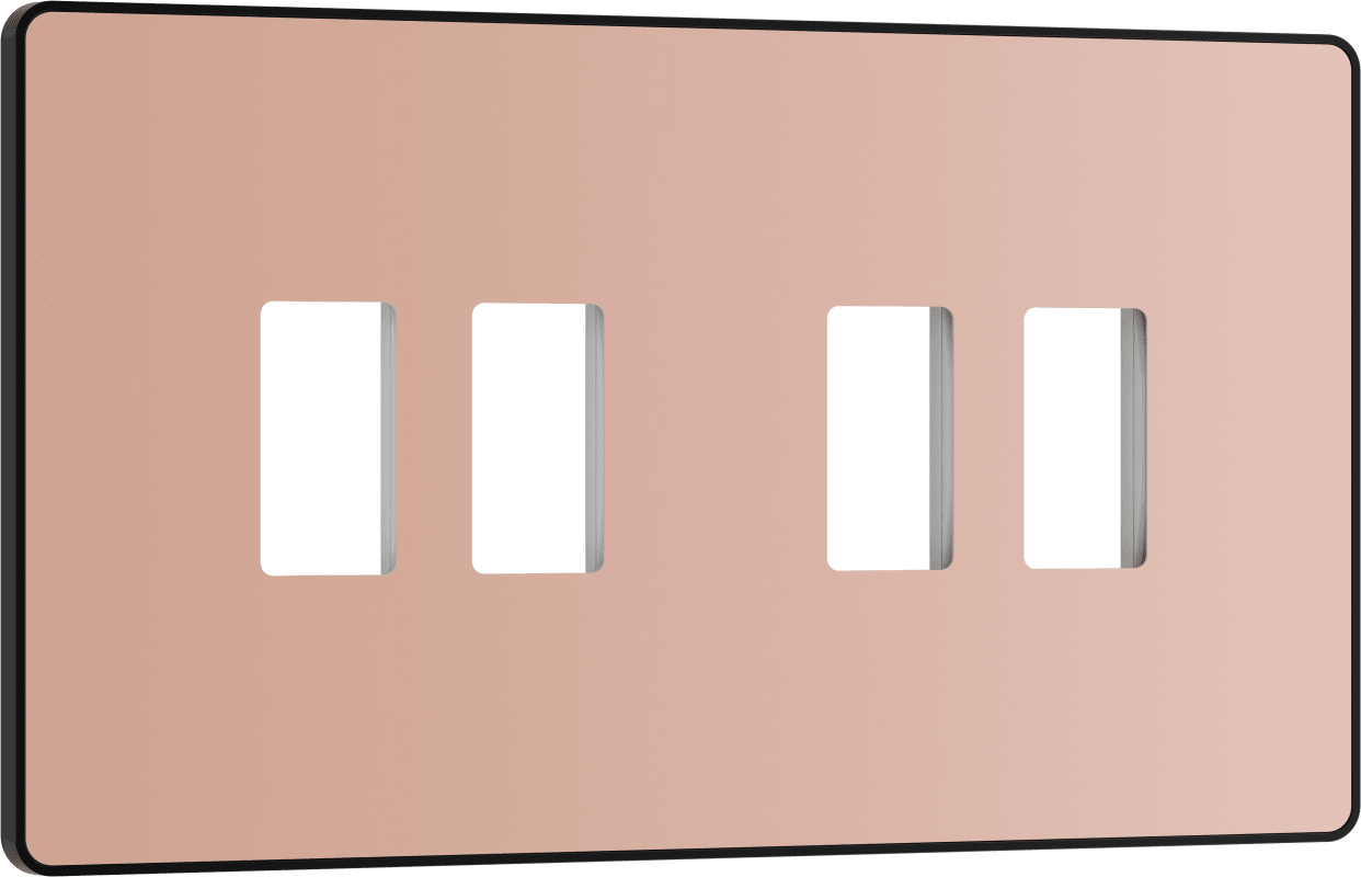 BG Evolve Polished Copper 4 module front plate - MPCDCP4B-01