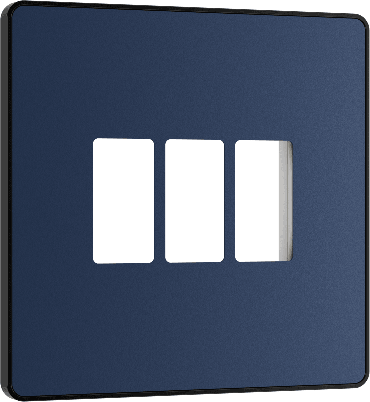 BG Evolve Matt Blue 3 module front plate - MPCDDB3B-01