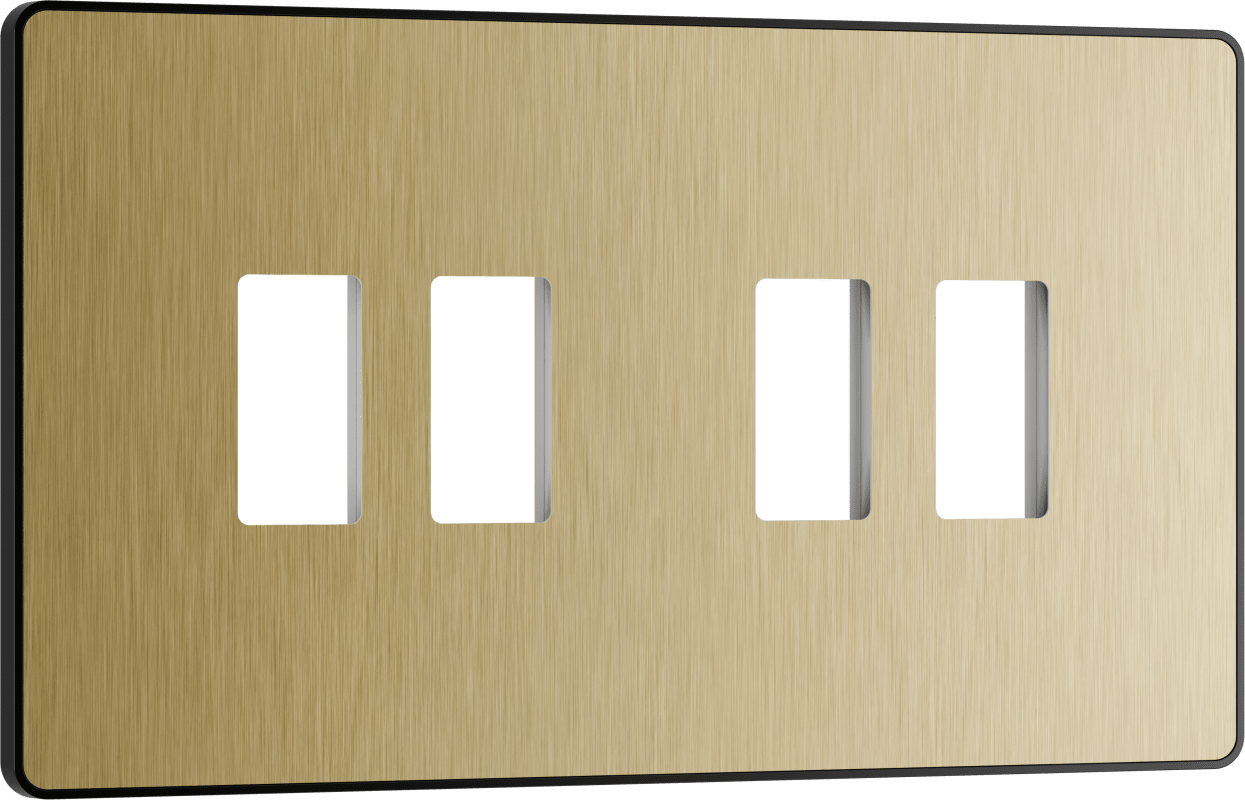 BG Evolve Satin Brass 4 module front plate - MPCDSB4B-01