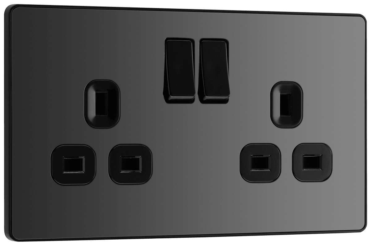 BG Evolve Black Chrome Double, switched, single pole - PCDBC22B-01