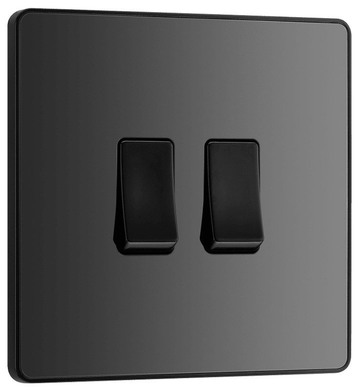 BG Evolve Black Chrome Double, 2 way switch - PCDBC42B-01