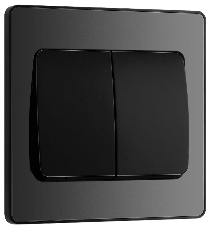 BG Evolve Black Chrome Double, 2 way switch, wide rocker - PCDBC42WB-01