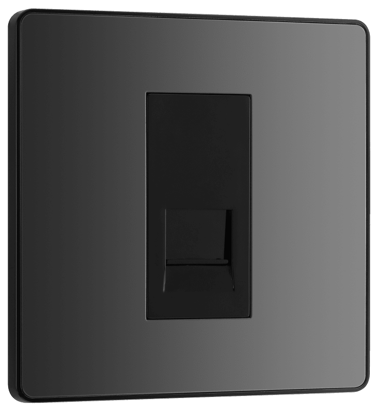 BG Evolve Black Chrome Single, telephone socket, master - PCDBCBTM1B-01