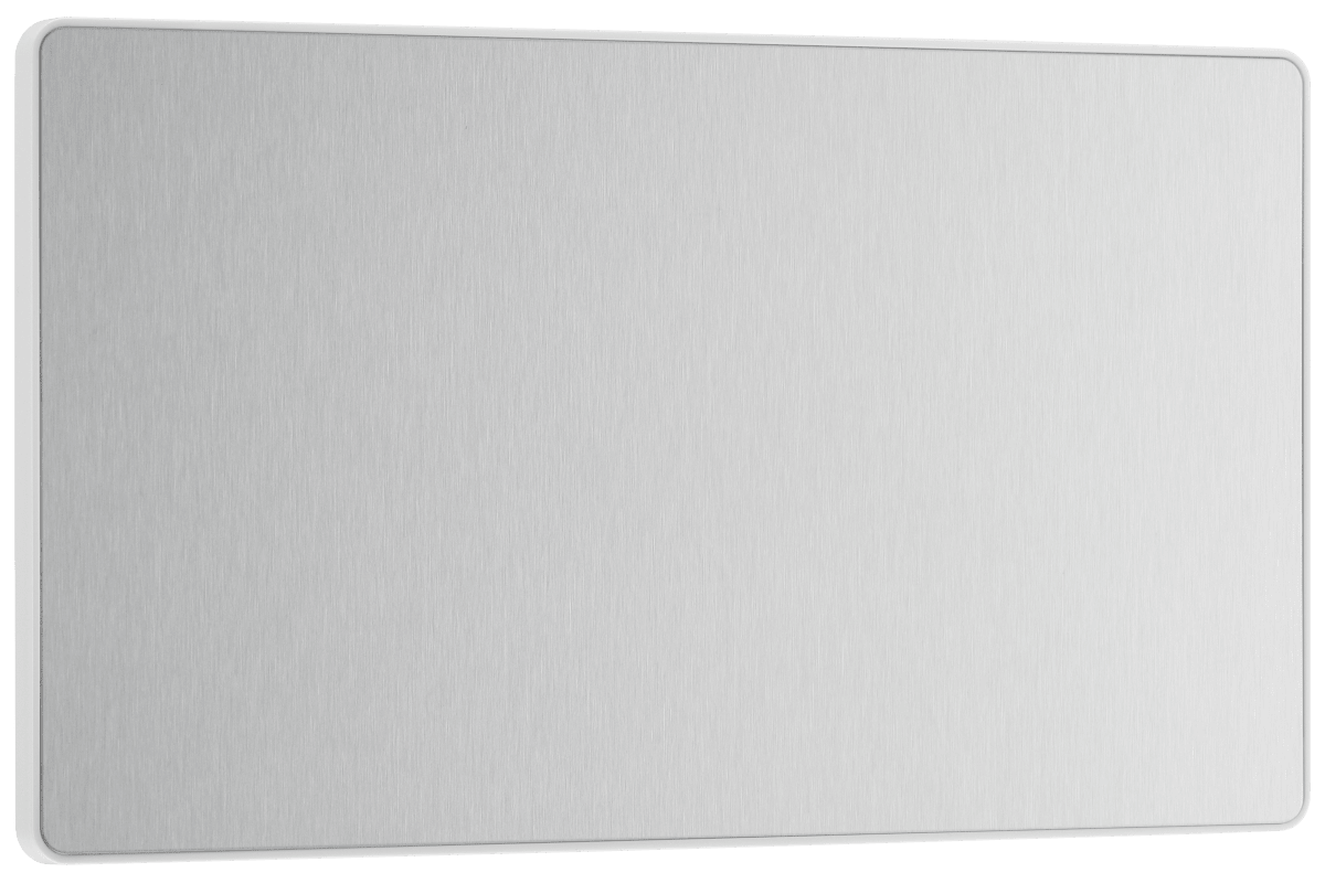 BG Evolve Brushed Steel Double, blank plate - PCDBS95W-01
