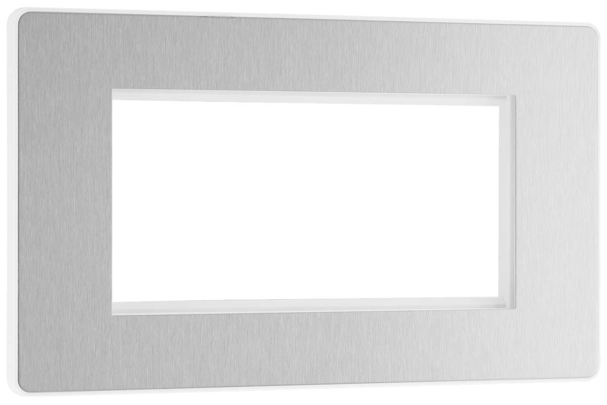 BG Evolve Brushed Steel 4 module - rectangular - PCDBSEMR4W-01