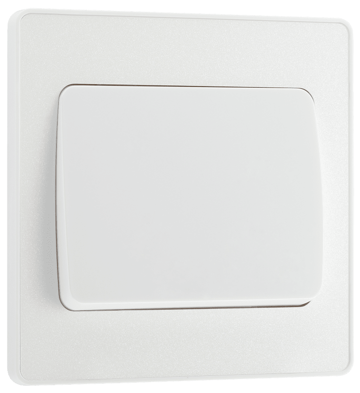 BG Evolve Pearlescent White Single, 2 way switch, wide rocker - PCDCL12WW-01
