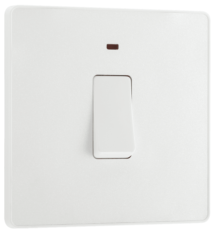BG Evolve Pearlescent White 20A, double pole, with indicator - PCDCL31W-01