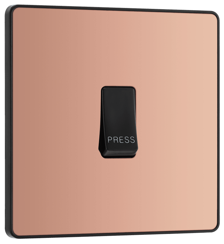 BG Evolve Polished Copper Single, bell push switch - PCDCP14B-01