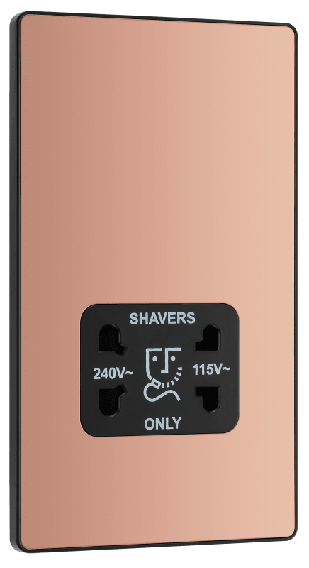 BG Evolve Polished Copper 115/240V dual voltage shaver socket - PCDCP20B-01