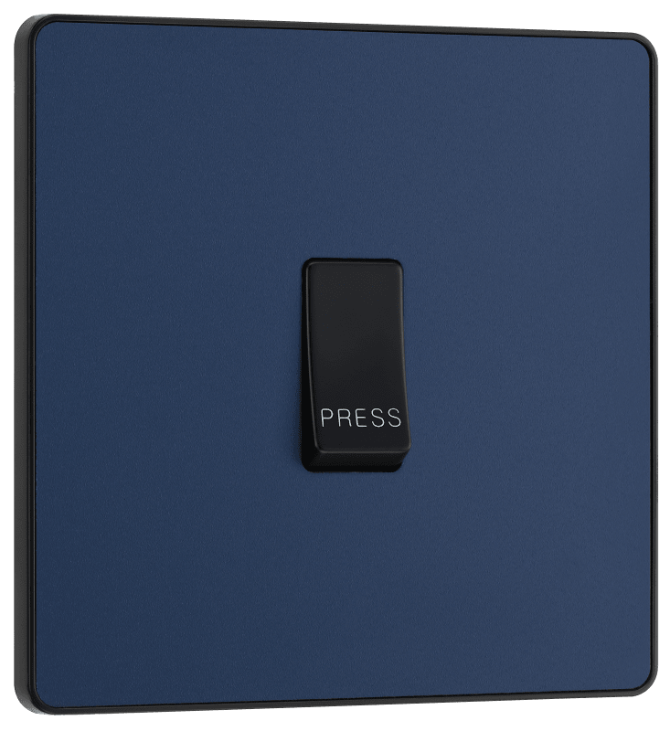 BG Evolve Matt Blue Single, bell push switch - PCDDB14B-01