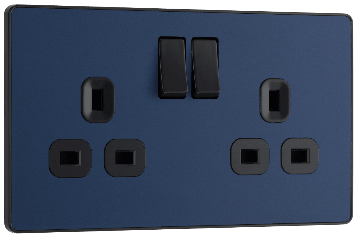 BG Evolve Matt Blue Double, switched, single pole - PCDDB22B-01