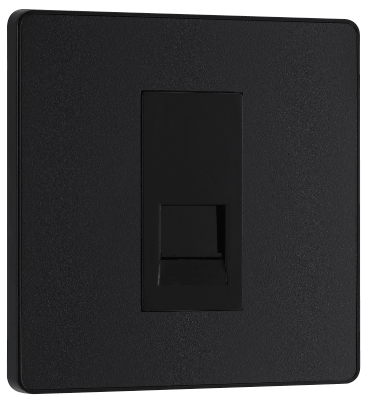 BG Evolve Matt Black Single, telephone socket, master - PCDMBBTM1B-01