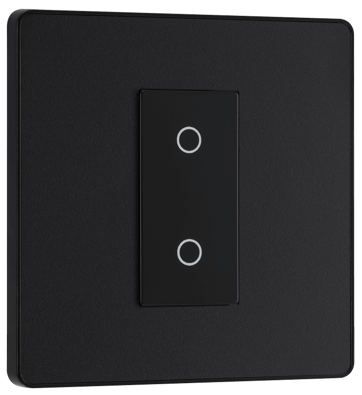 BG Evolve Matt Black Single, 2 way touch, 200W, secondary - PCDMBTDS1B-01