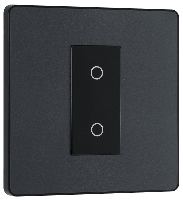 BG Evolve Matt Grey Single, 2 way touch, 200W, secondary - PCDMGTDS1B-01