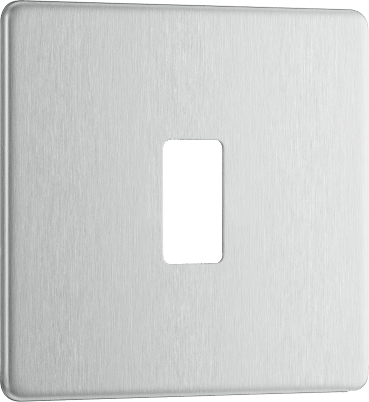 BG Nexus Screwless Flatplate Brushed Steel 1 module, square - RFBS1-01