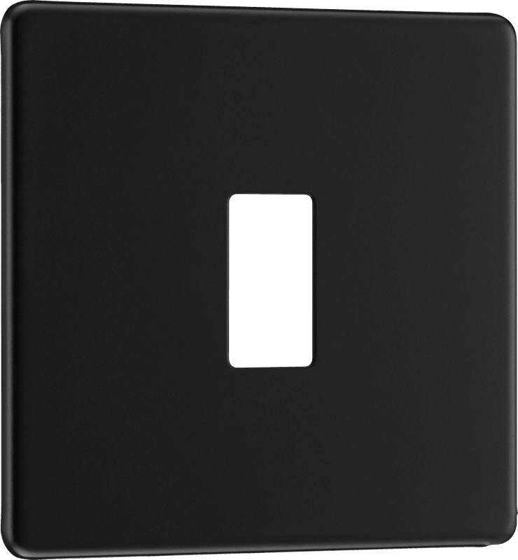BG Nexus Screwless Flatplate Matt Black 1 module - square - RFFB1-01