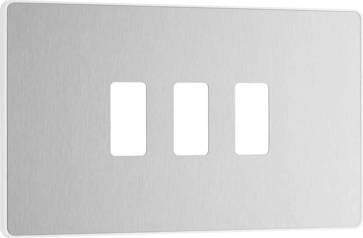 BG Evolve Brushed Steel 3 module, rectangular - RPCDBS3W-01
