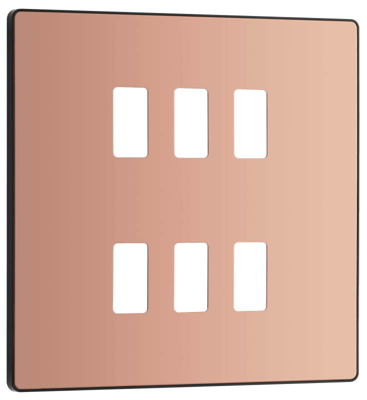 BG Evolve Polished Copper 6 module, square - RPCDCP6B-01