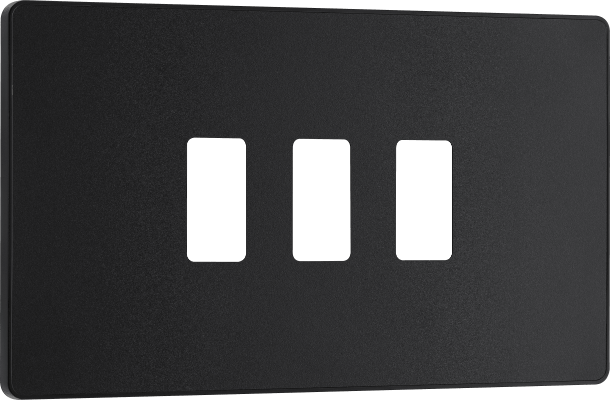 BG Evolve Matt Black 3 module, rectangular - RPCDMB3B-01