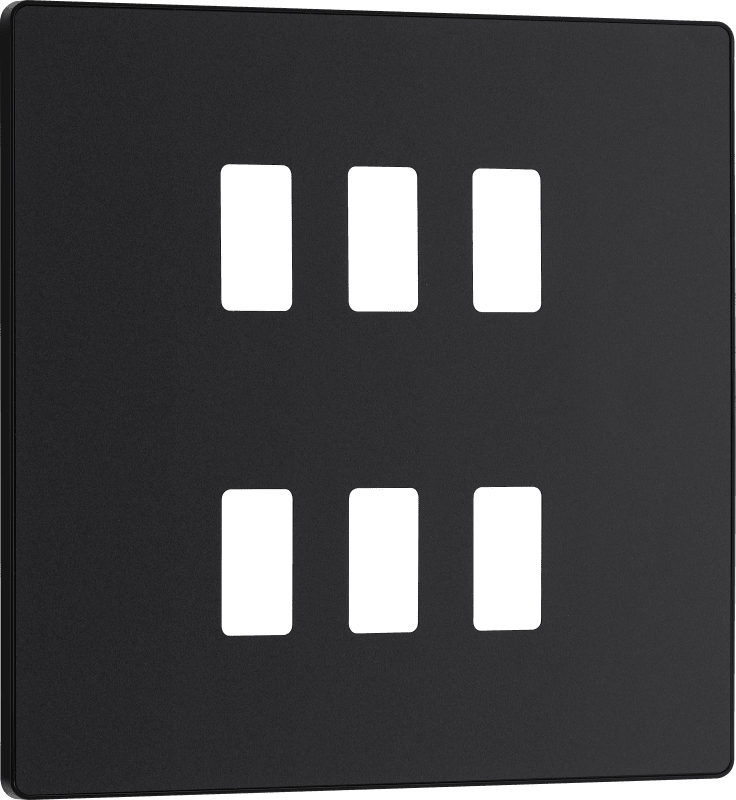 BG Evolve Matt Black 6 module, square - RPCDMB6B-01