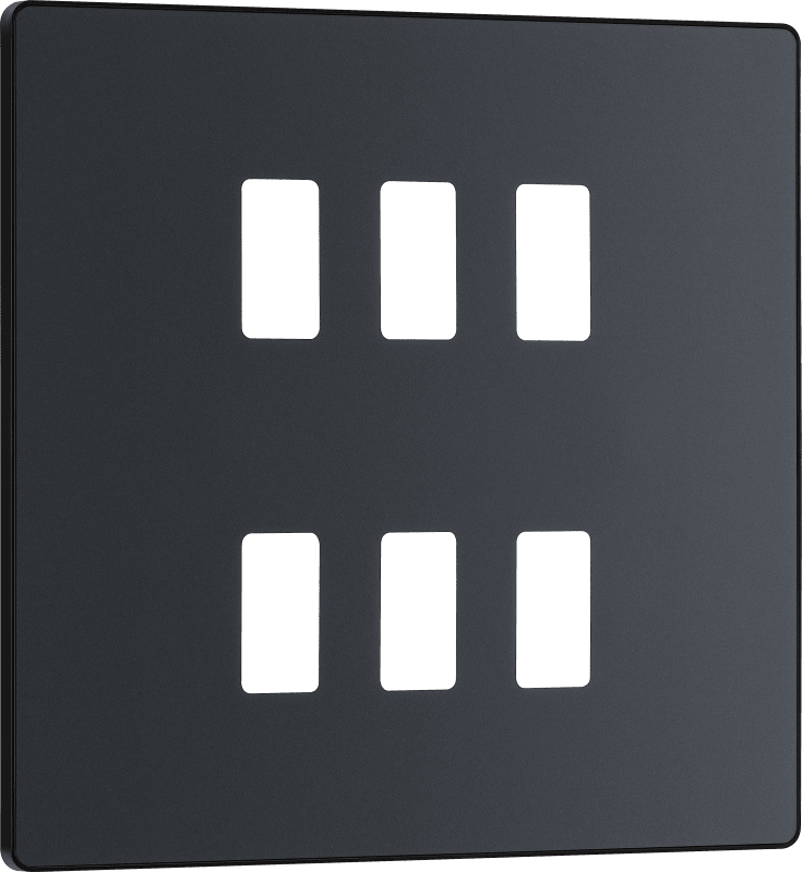 BG Evolve Matt Grey 6 module, square - RPCDMG6B-01